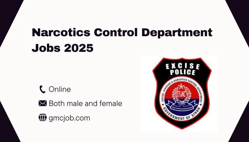 Narcotics Control Department Jobs 2025